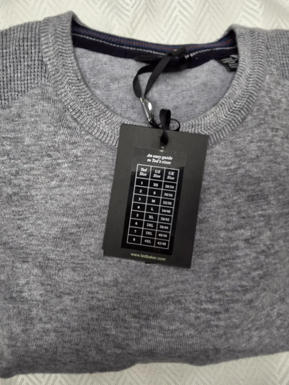 Ted Baker Men's Grey Textured Crewneck Sweater